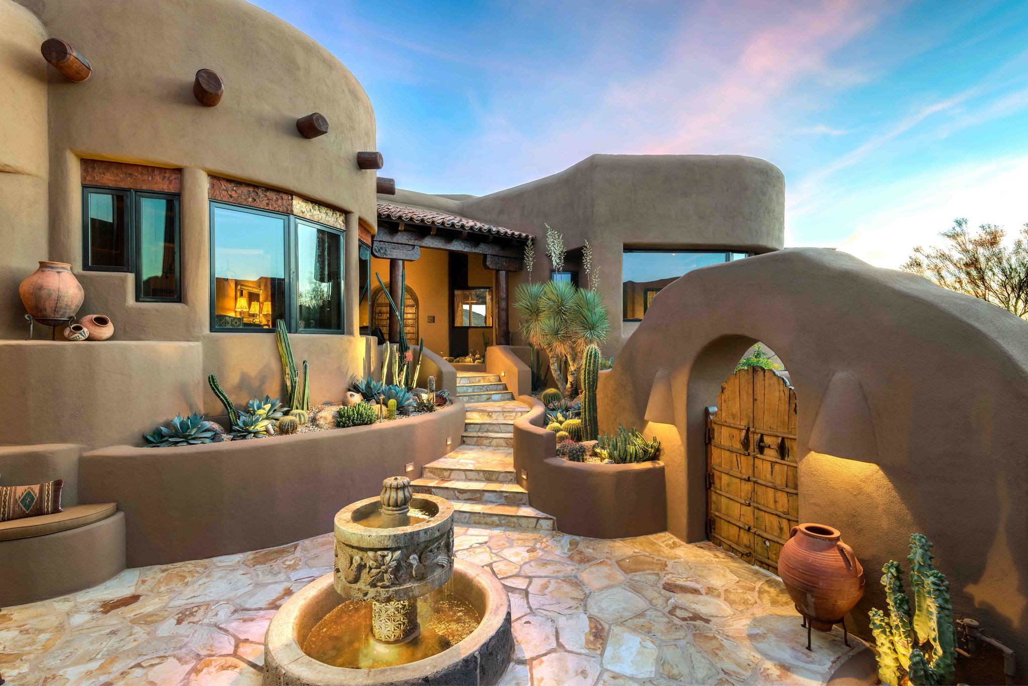 Great room of the Desert Mountain new build with vaulted ceiling and desert outlook